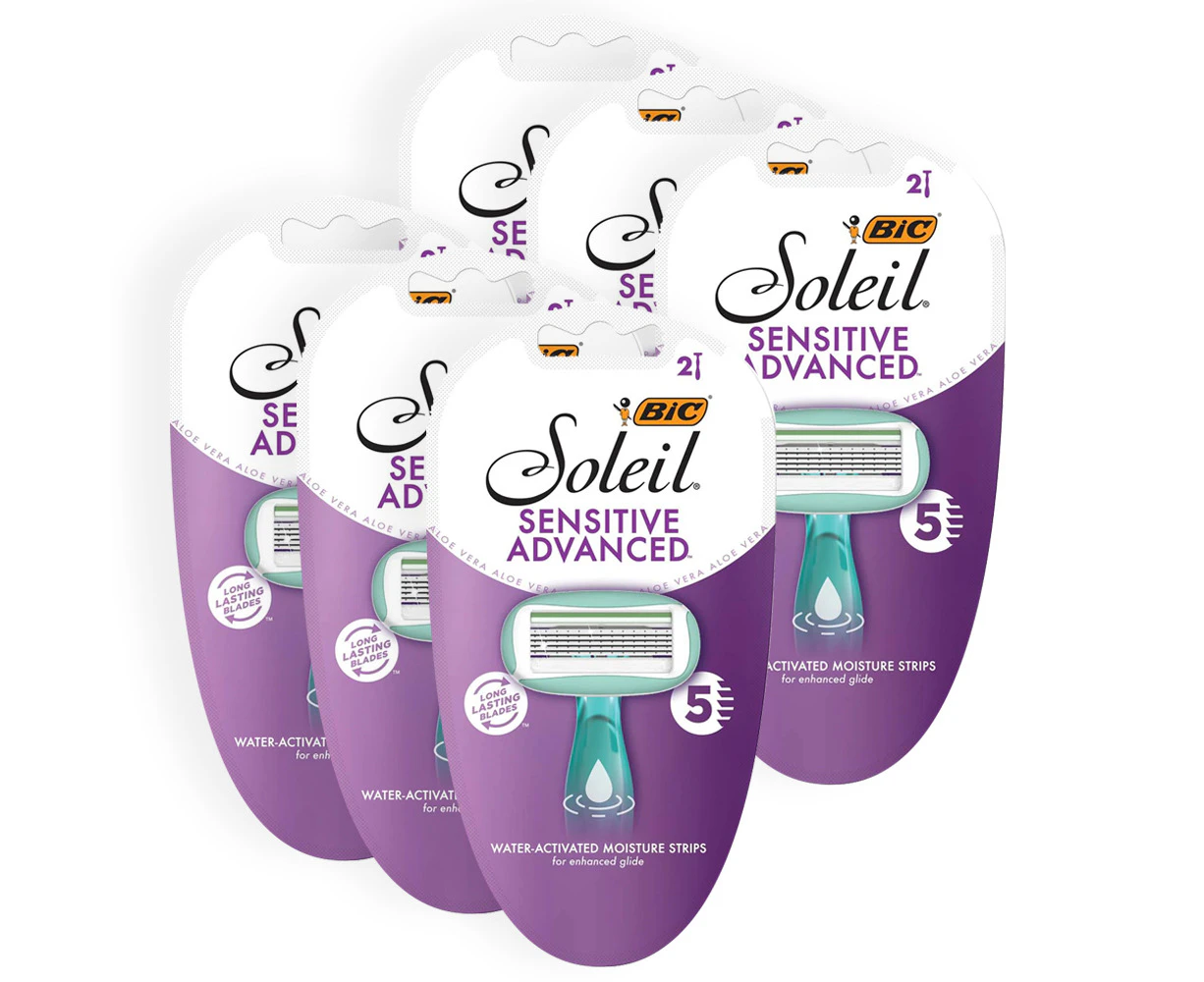 12pc Bic Soleil Womens Sensitive Comfort Shield 5 Blade Advance Razor Shaving