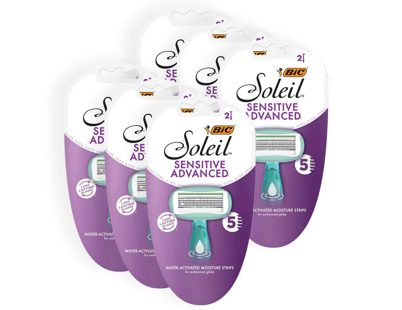 12pc Bic Soleil Womens Sensitive Comfort Shield 5 Blade Advance Razor Shaving