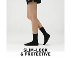Rexy 5 Pack 3D Seamless Crew Socks Slim Breathable Small - Black