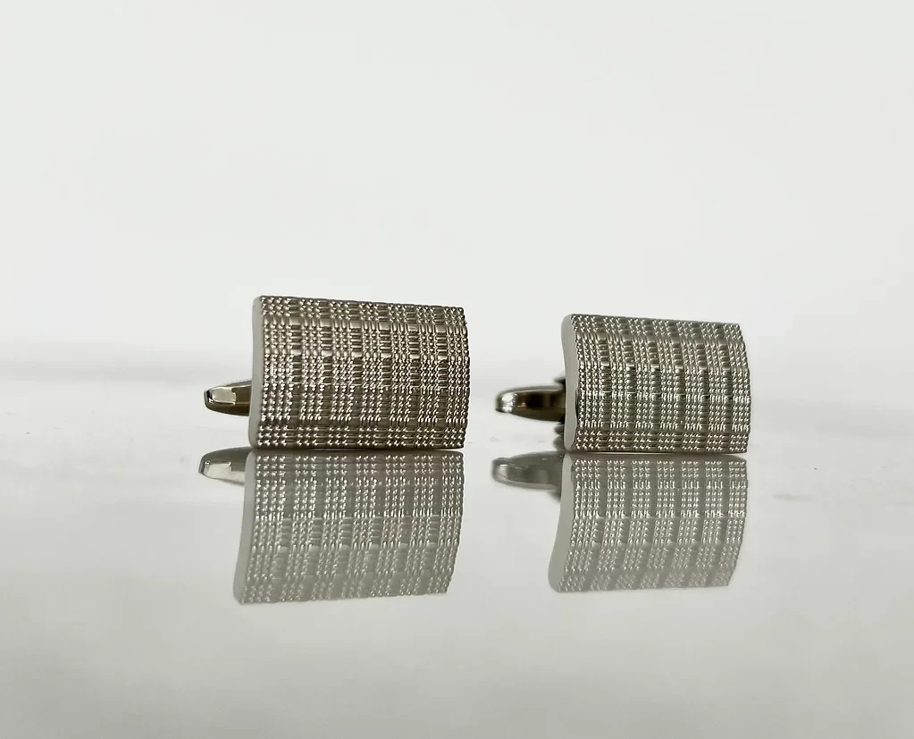 The Silver lattice Pattern Cufflinks | Luxury Cufflinks and Tie Clip