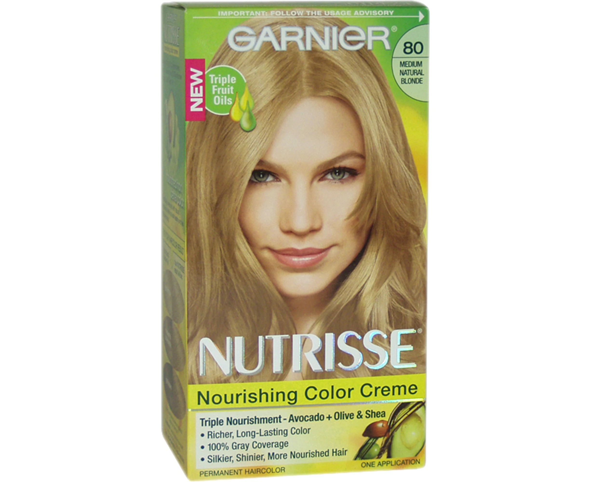 Nutrisse Nourishing Color Creme - 80 Medium Natural Blonde by Garnier for Unisex - 1 Application Hair Color