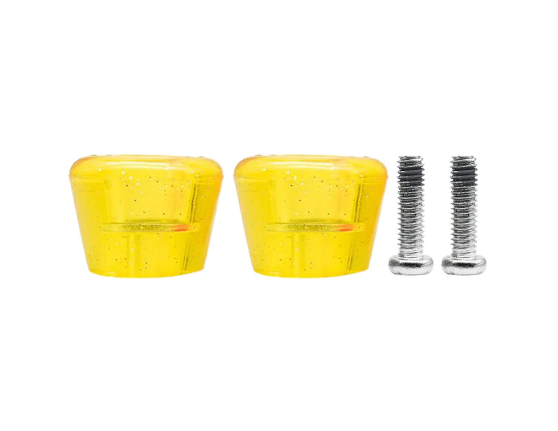 Fulllucky 2Pcs Transparent Roller Skate Stoppers Brake Block Shoes Holder with Screw Arbor-Yellow