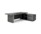 MATEES Executive Desk Reversible  2.4M - Grey/ Brown