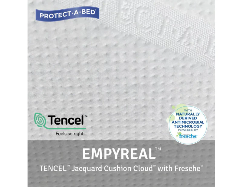 Empyreal TENCEL Jacquard Fitted Waterproof Mattress Protector (White) - Super King