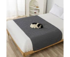 Water Repellent Quilted Mattress Bed Cover Fitted Sheet Dog Furniture Protector Dark Grey - S