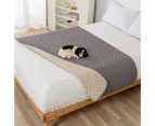 Water Repellent Quilted Mattress Bed Cover Fitted Sheet Dog Furniture Protector Light Grey - S