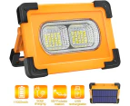 Rechargeable LED Flood Light 80W 4000 Lumens Portable Floodlight with Solar Panel 4 Modes Super Bright Work Light for Camping, DIY