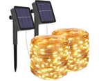 [2 Pack] Litogo Solar Fairy Lights Outdoor, 12m 120LED Solar Garden Lights 8 Modes Waterproof Copper Wire Decorative Solar String Lights for Patio, Gate, Y