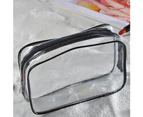 3Pcs Portable Transparent Waterproof Wash Makeup Bag Travel Storage-Transparent