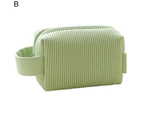 Cosmetic Bag Waterproof Damp-proof Multi Compartment Large Capacity Smooth Zipper Partition Storage Portable Handle Makeup Storage Pouch-Green-B