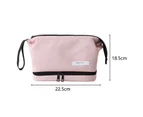 Makeup Bag High Capacity Dust-proof Large Opening Travel Female Makeup Storage Bag for Daily-Pink