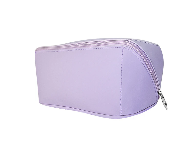 Toiletry Bag Matte Waterproof Large Capacity Faux Leather Water Resistant Toiletry Bag for Daily-Purple
