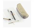 Pencil Case Long-lasting Portable High Capacity Zipper Anti-scratch Save Space Durable Firm Stitching Cosmetic Storage Bag for-Beige