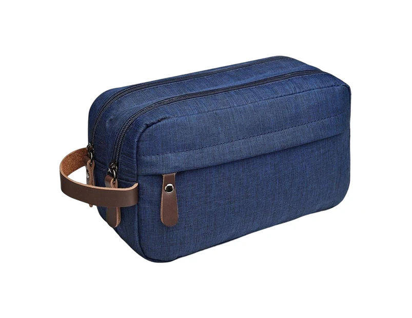Unisex Toiletry Bag Water Resistant Portable Large Capacity Multiple Compartments Travel Shaving Bag Cosmetic Storage Bag for-Blue