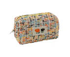 Makeup Bag Large Capacity Dust-proof Cute Travel Woven Female Makeup Storage Bag for Outdoor-Yellow