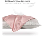 Silk Pillowcase With Eye Mask, Silk Envelope Pillow Cover,51x75cm,Pink