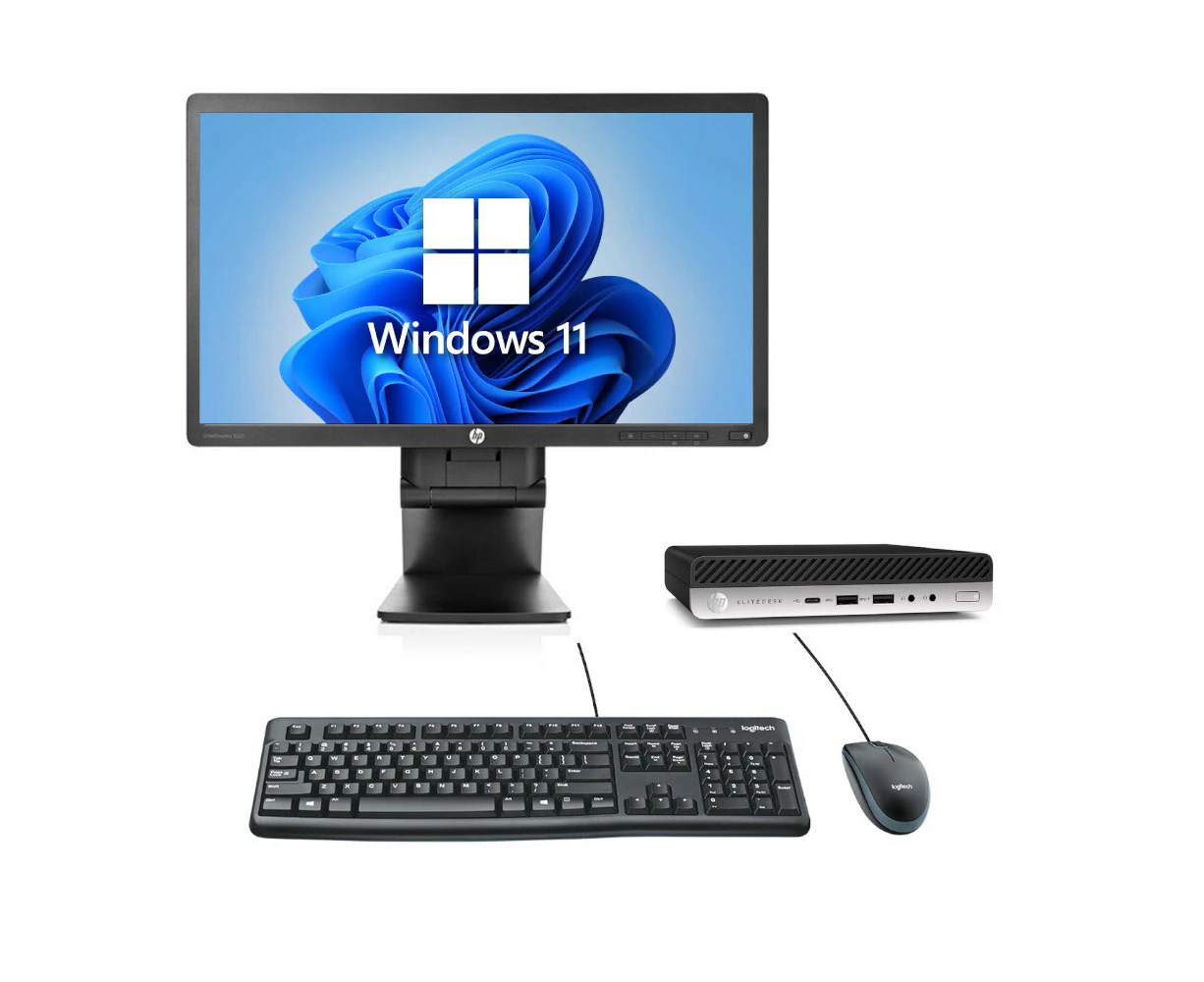 HP Bundle Desktop Mini 800 G4 PC i5-8500T 480GB 8GB RAM Windows 11 + 22" Monitor | Refurbished (Grade A) - Refurbished Grade A