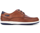 HUSH PUPPIES Mens Dusty Smooth Leather Shoes Formal or Casual - Dark Tan