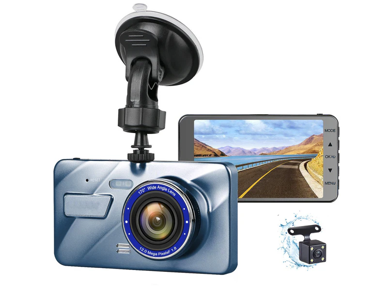 Car Front & Rear Car Camera ，Dash Cam ，32GB SD Card, 4 inch Full HD 1080P, Night Vision,  Parking Monitoring