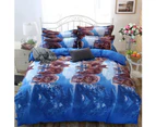 Sunshine 3D Wolf Twin Queen King Bed Quilt Duvet Cover Pillow Case Bedroom Bedding Set-