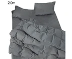 Sunshine 3/4Pcs Solid Color Bedclothes Quilt Cover Bed Sheet Pillow Case Bedding Set-Dark Gray