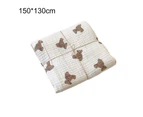 Sunshine 2 Layers Baby Blankets Bear Print Cotton Air Conditioned Infant Sleeping Blanket Infant Accessories-