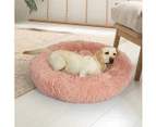 Pawz Pet Bed Cat Dog Donut Nest Calming Kennel Cave Deep Sleeping Pink M - Pink