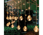Water-resistant Wishing Ball Curtain String Lights Fairy Hanging Lights for Christmas Tree Decoration Patio Lawn Garden Wedding-Warm white