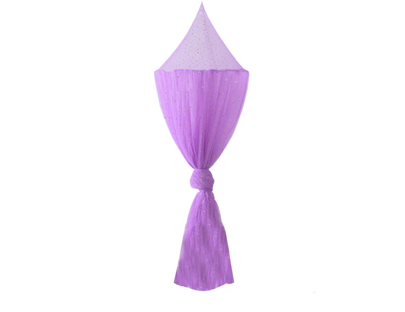 Sunshine Mosquito Net Soft Star Sequin Net Yarn Cute Canopy Crib Curtain for Baby Room-Dreamy Purple