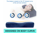 BJWD 60*35cm Memory Foam Pillow Neck Pillows Contour Rebound Cushion Support Soft Pain Relief-(Blue)