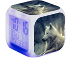 Wolf-18No color alarm clock - three-sided alarm clock + USBWire