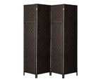 Oikiture 4 Panel Room Divider Wooden - Brown