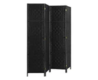 Oikiture 4 Panel Room Divider Wooden - Black