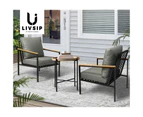 Livsip Outdoor Lounge Dining Chairs Set 2 Piece Bistro Set Patio Garden Furniture