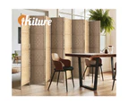 Oikiture 8 Panel Room Divider Wooden - Natural