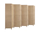 Oikiture 8 Panel Room Divider Wooden - Natural