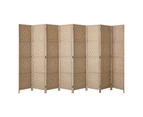 Oikiture 8 Panel Room Divider Wooden - Natural