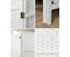 Oikiture 8 Panel Room Divider Wooden - White