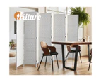 Oikiture 8 Panel Room Divider Wooden - White