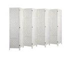Oikiture 8 Panel Room Divider Wooden - White