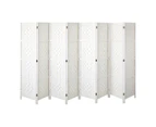 Oikiture 8 Panel Room Divider Wooden - White