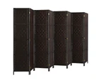 Oikiture 8 Panel Room Divider 326x170CM - Brown