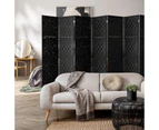 Oikiture 8 Panel Room Divider Wooden - Black