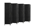 Oikiture 8 Panel Room Divider Wooden - Black