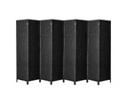 Oikiture 8 Panel Room Divider Wooden - Black