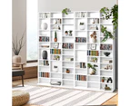 Oikiture Bookshelf DVD/CD Storage Bookcase Book Shelf Media Rack Display Cabinet White