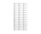 Oikiture Bookshelf DVD/CD Storage Bookcase Book Shelf Media Rack Display Cabinet White