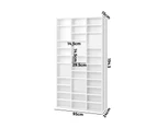 Oikiture Bookshelf DVD/CD Storage Bookcase Book Shelf Media Rack Display Cabinet White