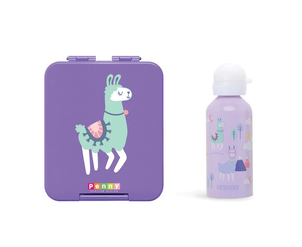 Penny Scallan Mini Bento Box & Drink Bottle - Loopy Llama