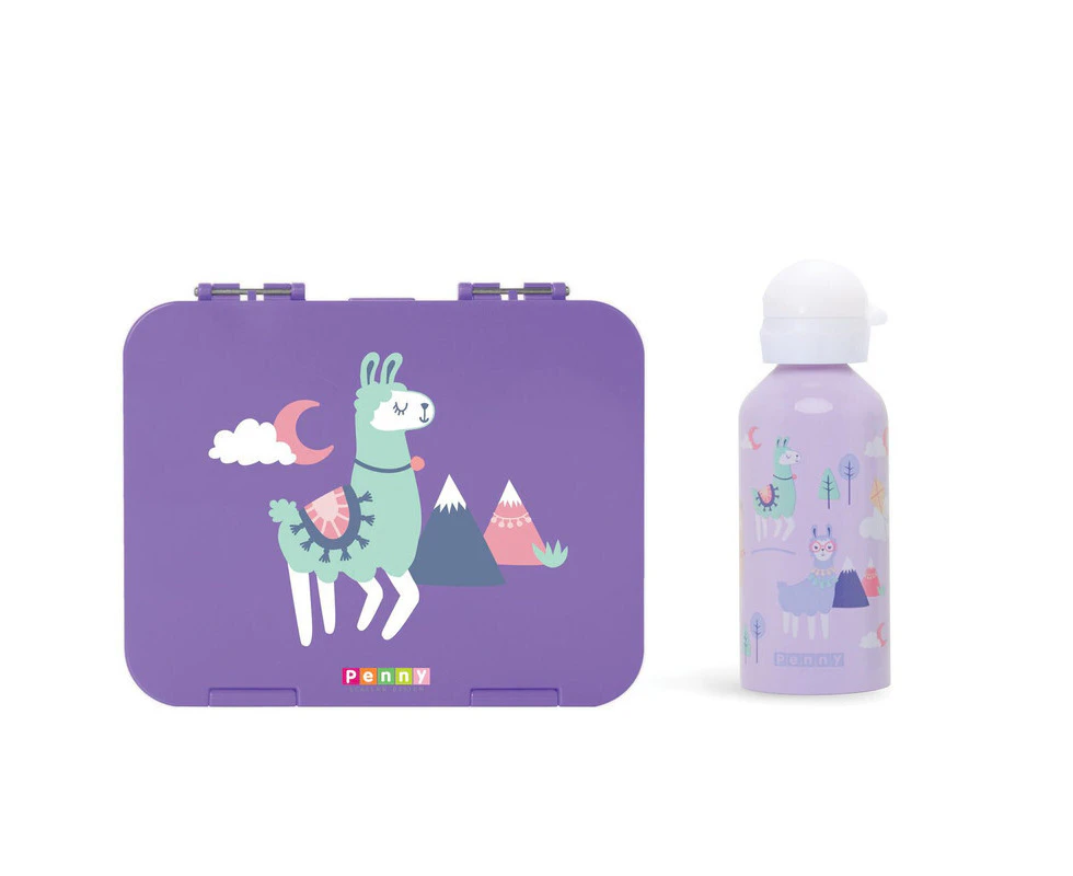 Penny Scallan Large Bento Box & Drink Bottle - Loopy Llama